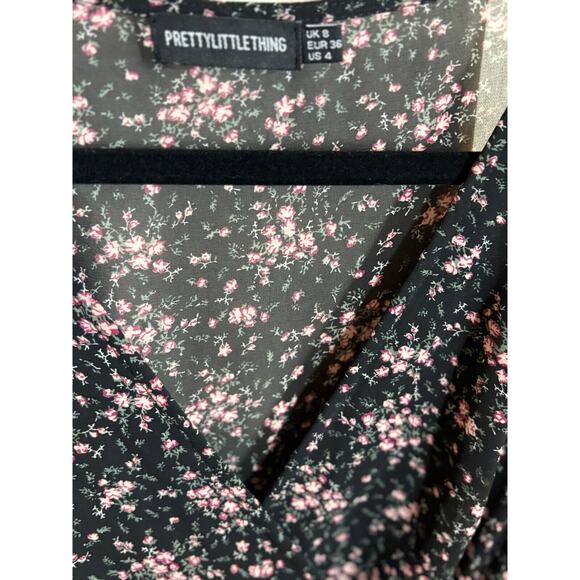 Pretty Little Thing V Neck Split Midi Dress Size 4 - Picture 3 of 10